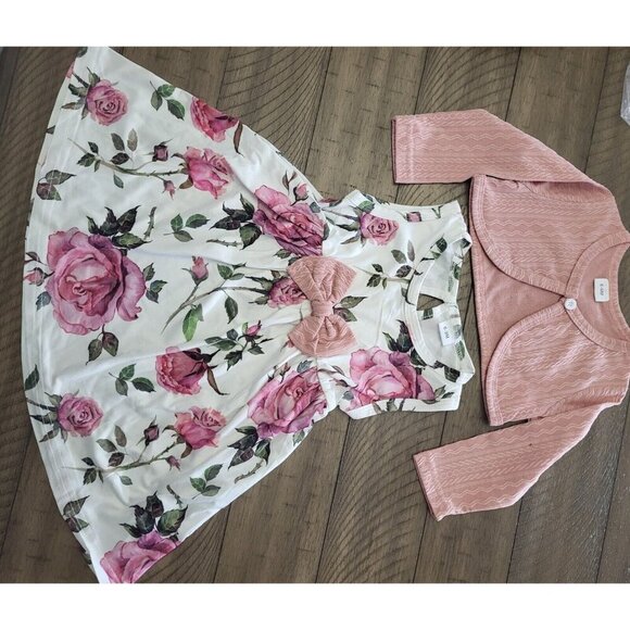 Girls Party Clothing Set, Long Sleeve Coat, Pink, Size 6-9 Months - Picture 13 of 15